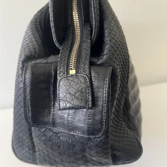 Armenta Black Satchel with Crocodile Texture - Picture 3 of 10